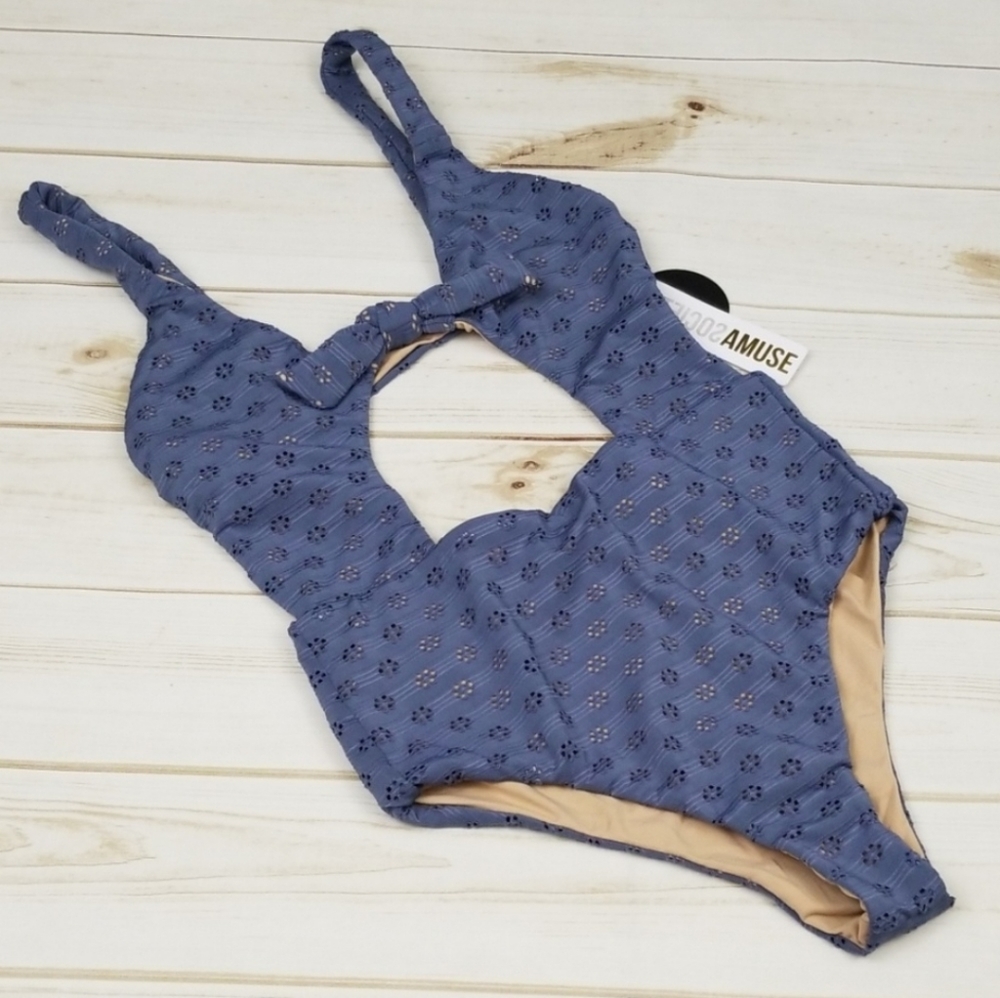 Amuse Society Blue One Piece Swimsuit